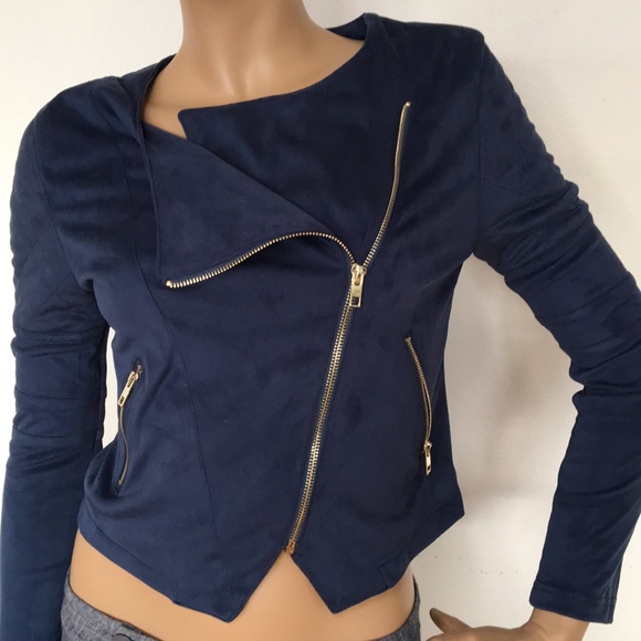 Shinestar Jackets & Blazers - Shinestar Faux Suede Crop Moto Jacket XS S NWT